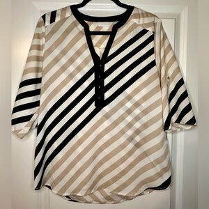 New York and Company striped 3/4 sleeve size medium shirt